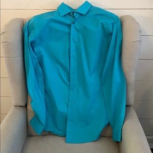Men’s LS J F Ferrar teal shirt